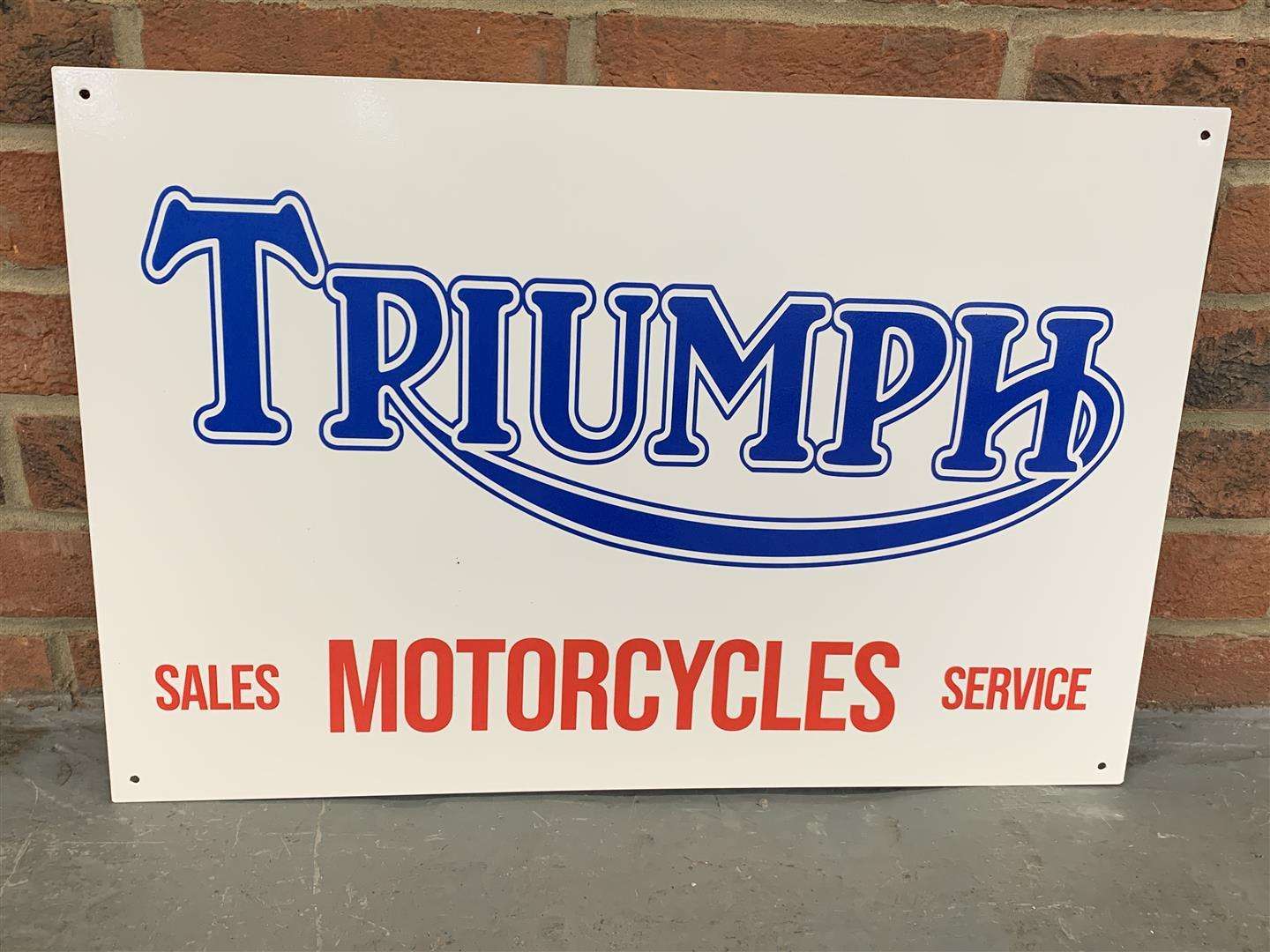 <p>Triumph Motorcycles Sales &amp; Service Sign</p>