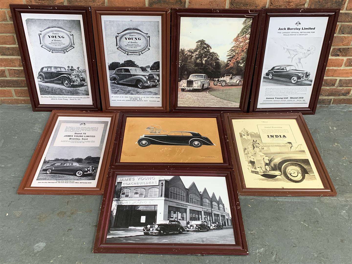 <p>Ex Goodwood 8 plastic framed Rolls Royce prints</p>