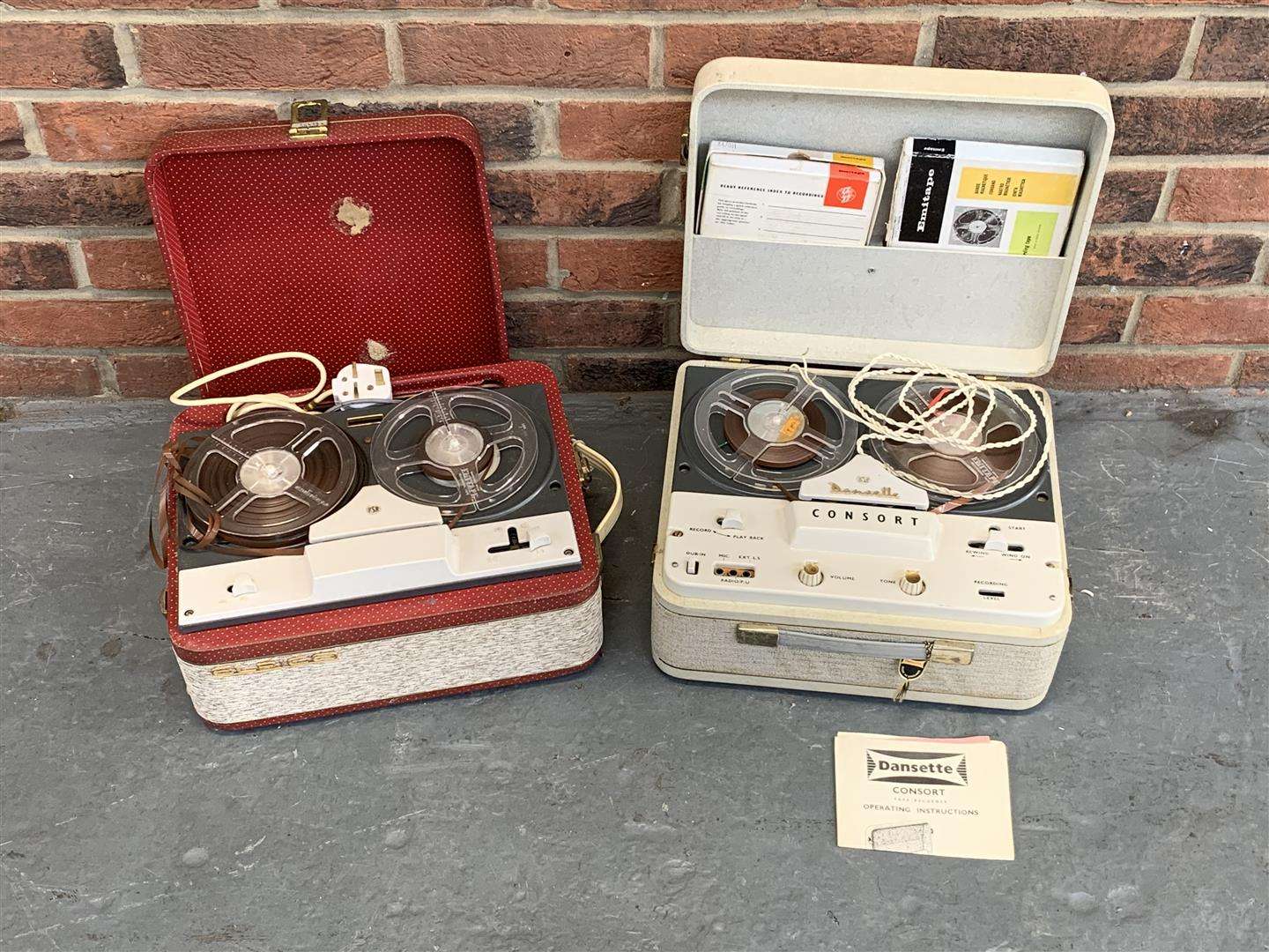 <p>Ex Goodwood two cased reel to reel players</p>
