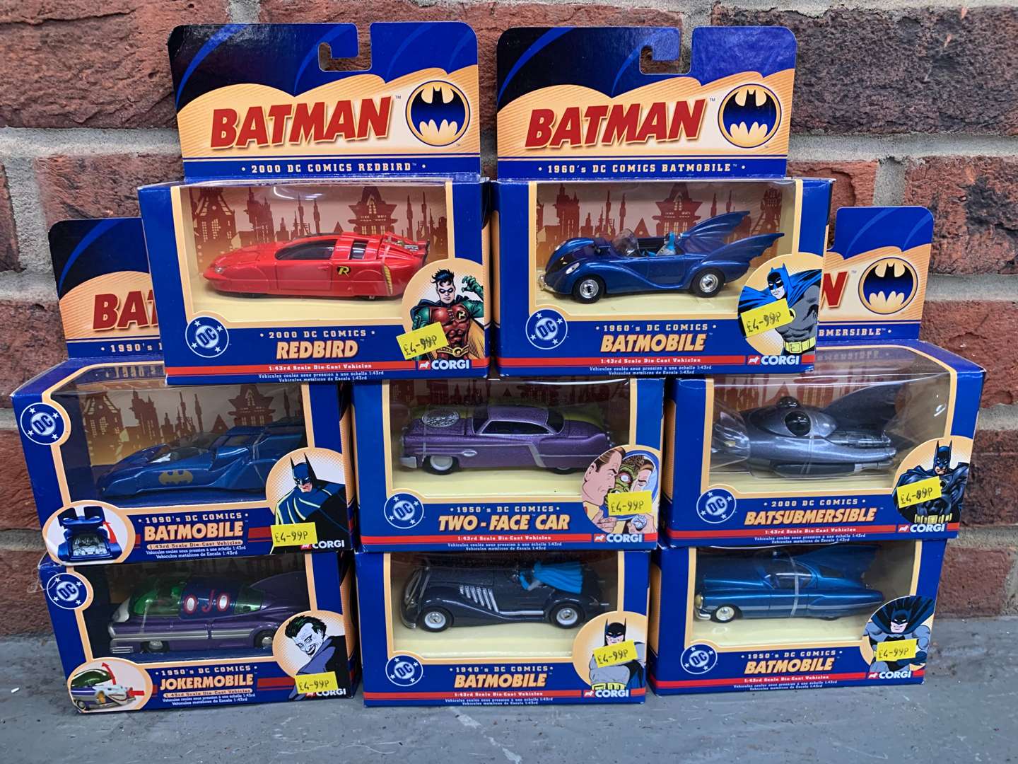 <p>Eight Boxed Batman Model Cars</p>