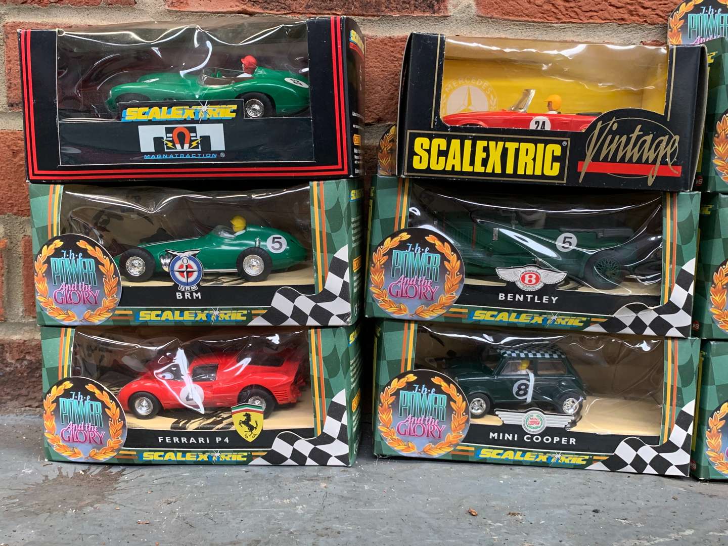 <p>Nine Boxed Scalextric Cars, Seven From The Power And The Glory Collection</p>