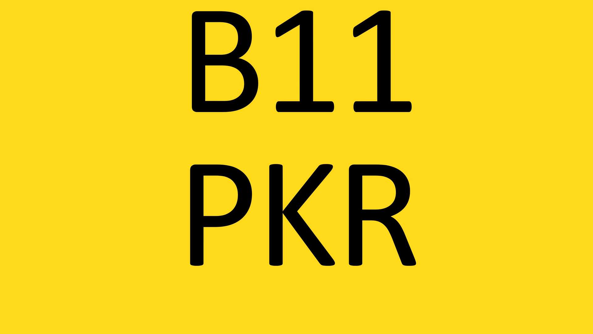 <p>B11 PKR Registration number</p>