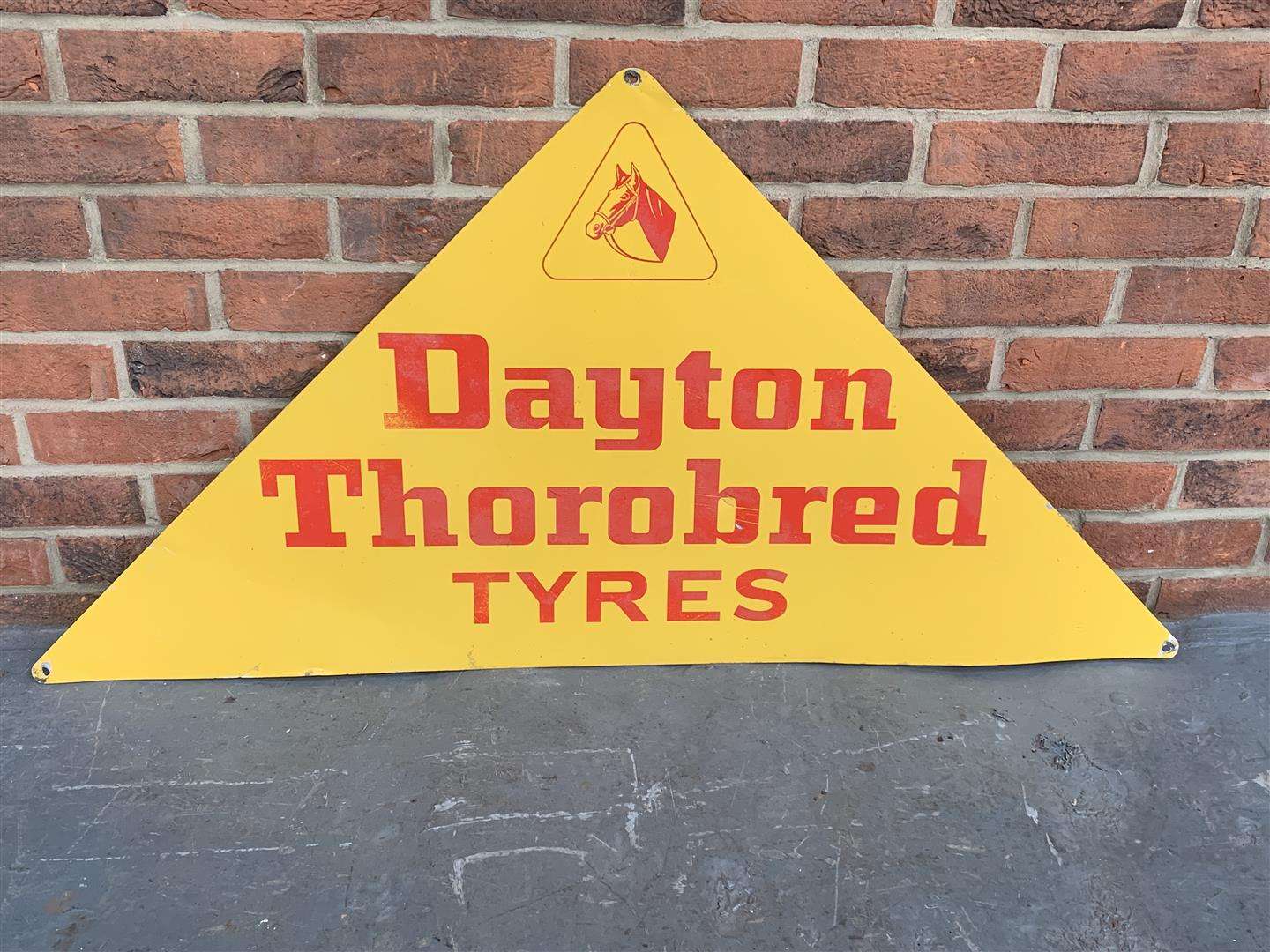 <p>Aluminium Dayton Thorobred Tyres Sign</p>