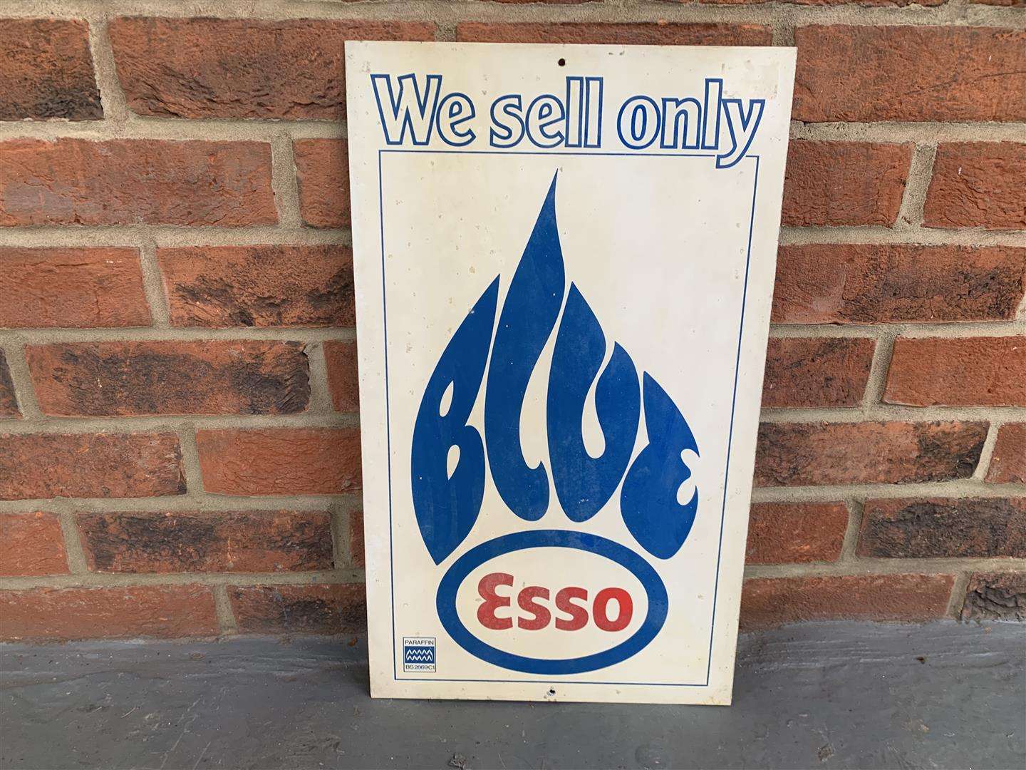 <p>Aluminium “We Sell Only Esso Blue” Sign</p>