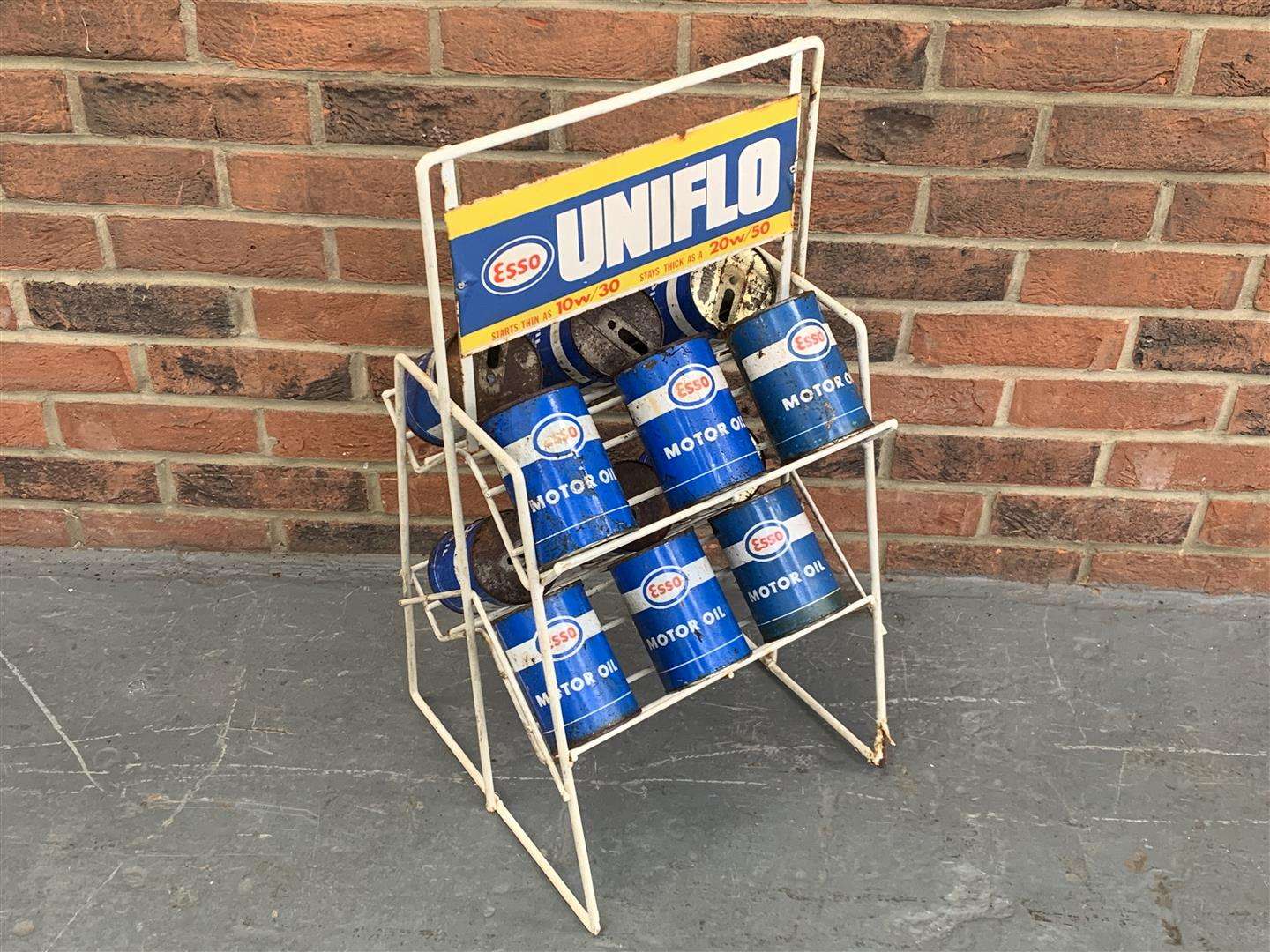 <p>Esso Uniflo Motor Oils Display Stand &amp; Cans</p>