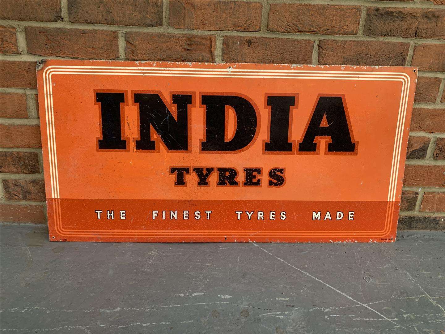 <p>Aluminium India Tyres Sign</p>