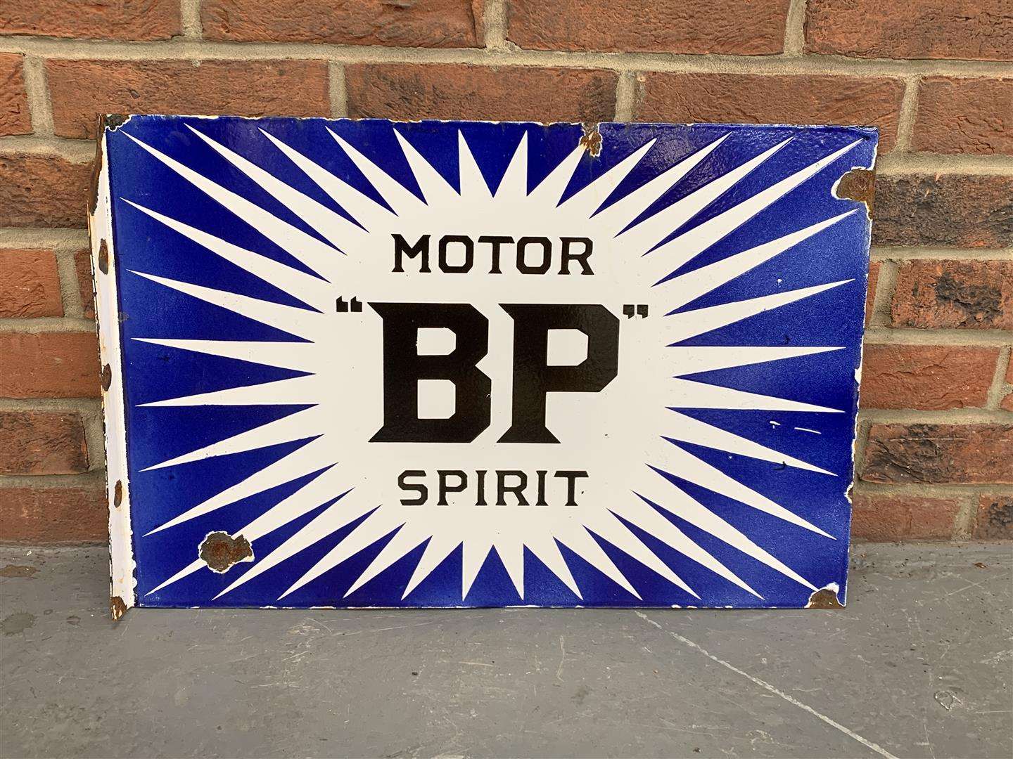 <p>Enamel BP Motor Spirit Flanged Sign</p>