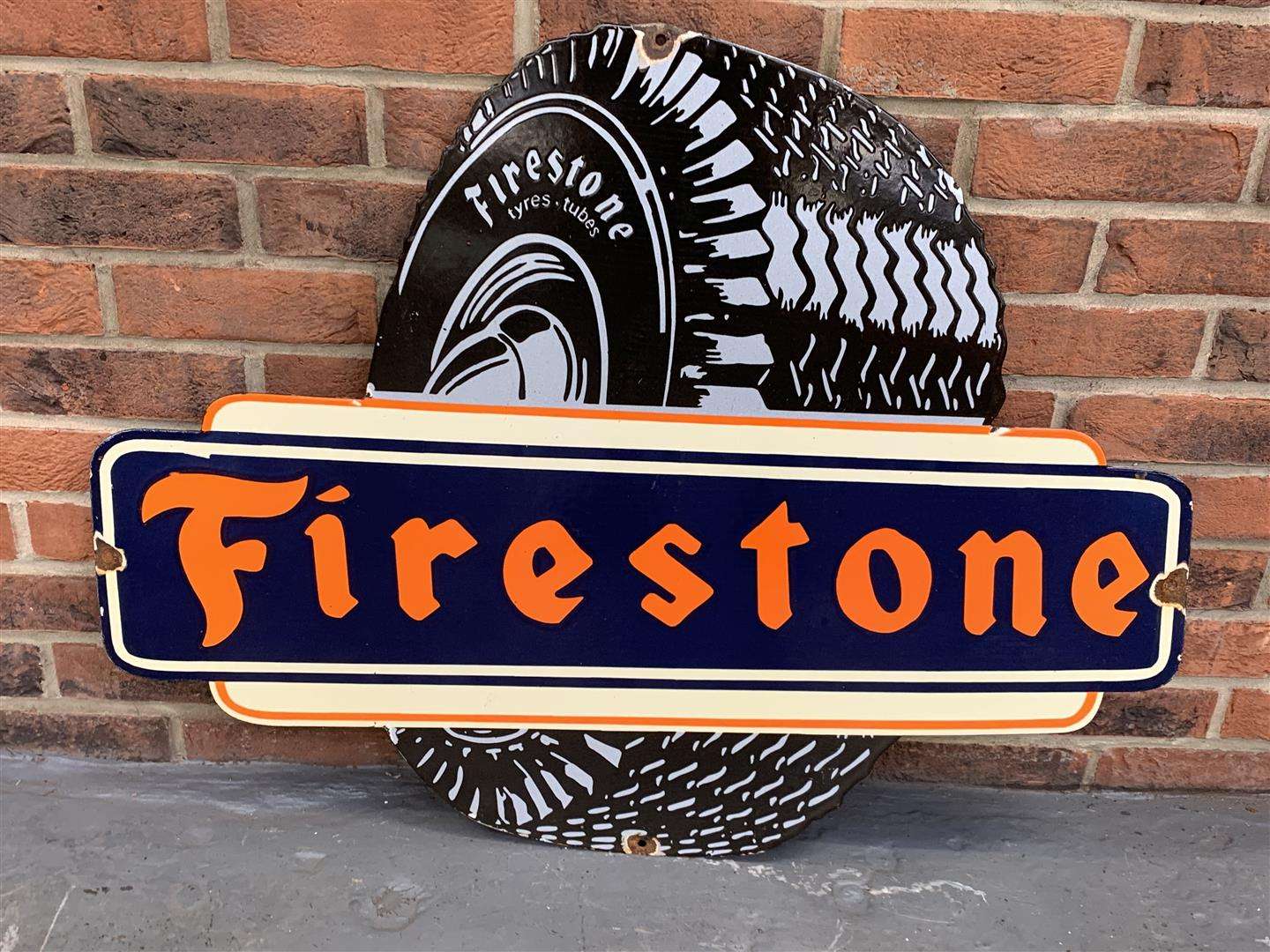 <p>Enamel Firestone Tyres Sign</p>