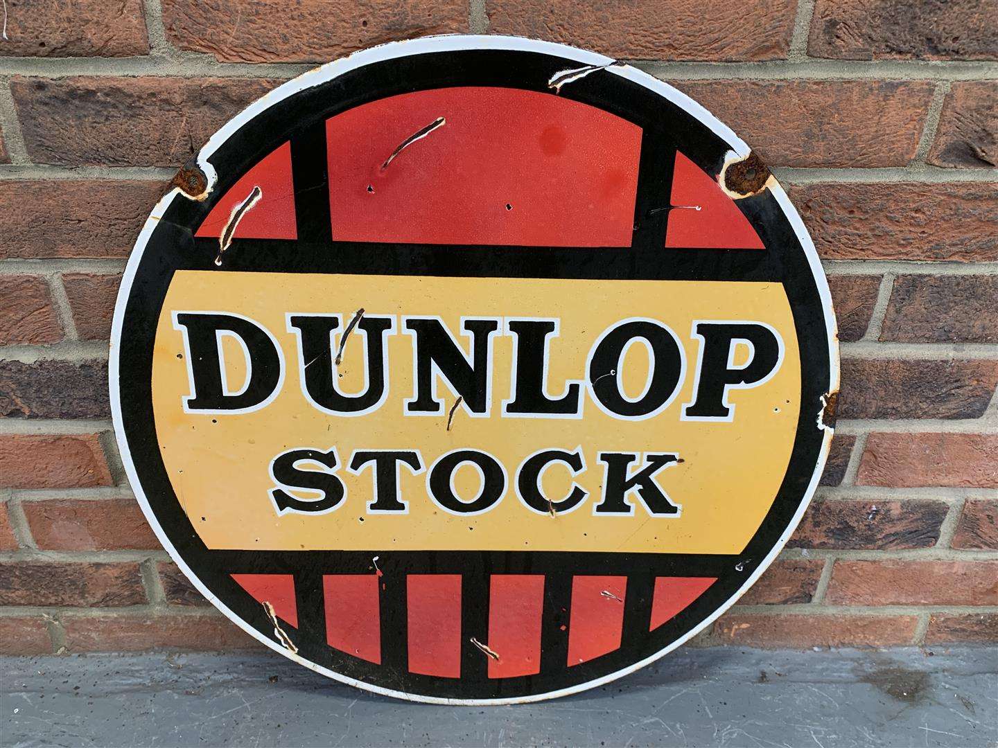 <p>Enamel Dunlop Stock Sign</p>