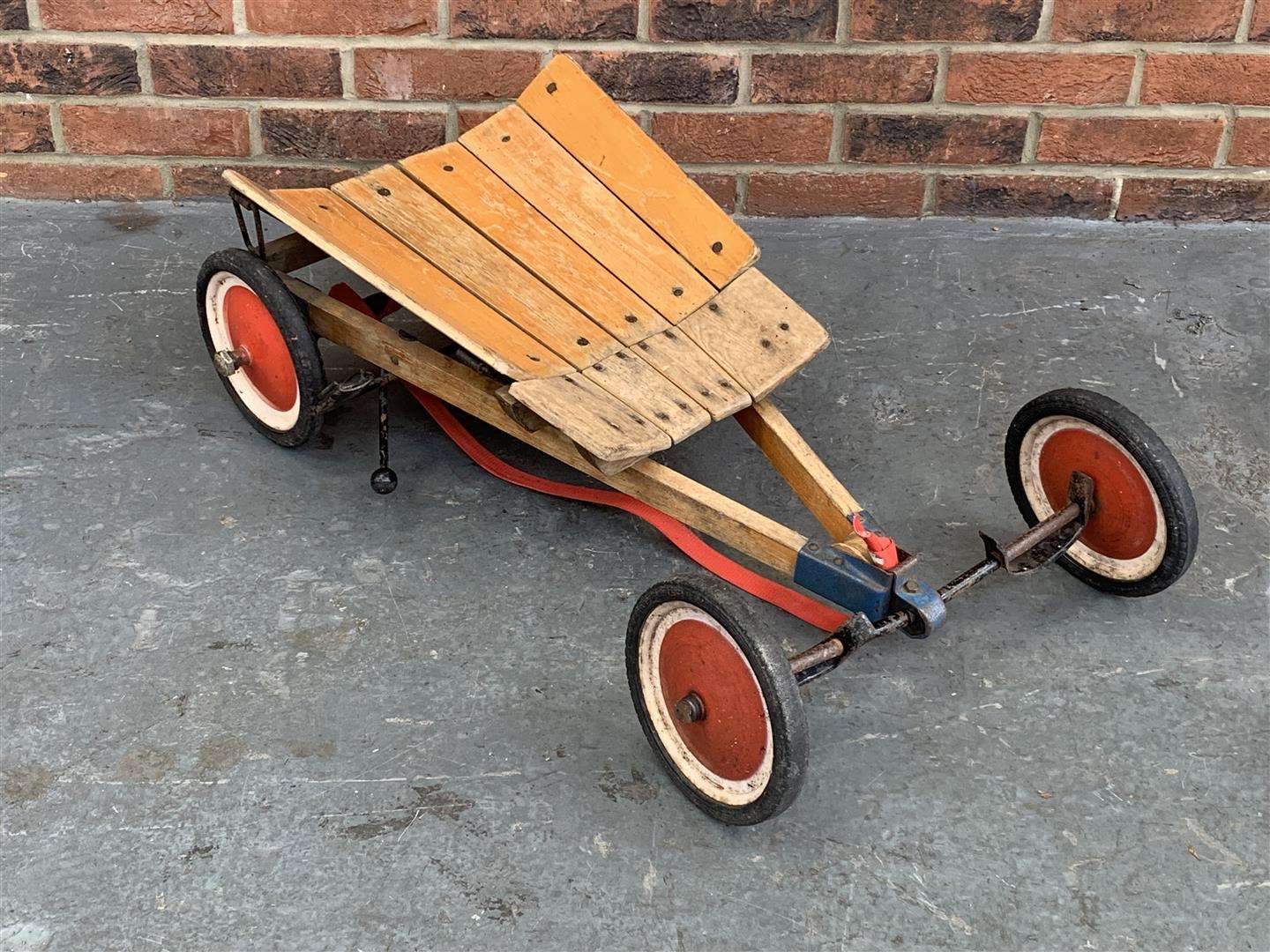 <p>Vintage Wooden German Made Childs Go-Kart</p>