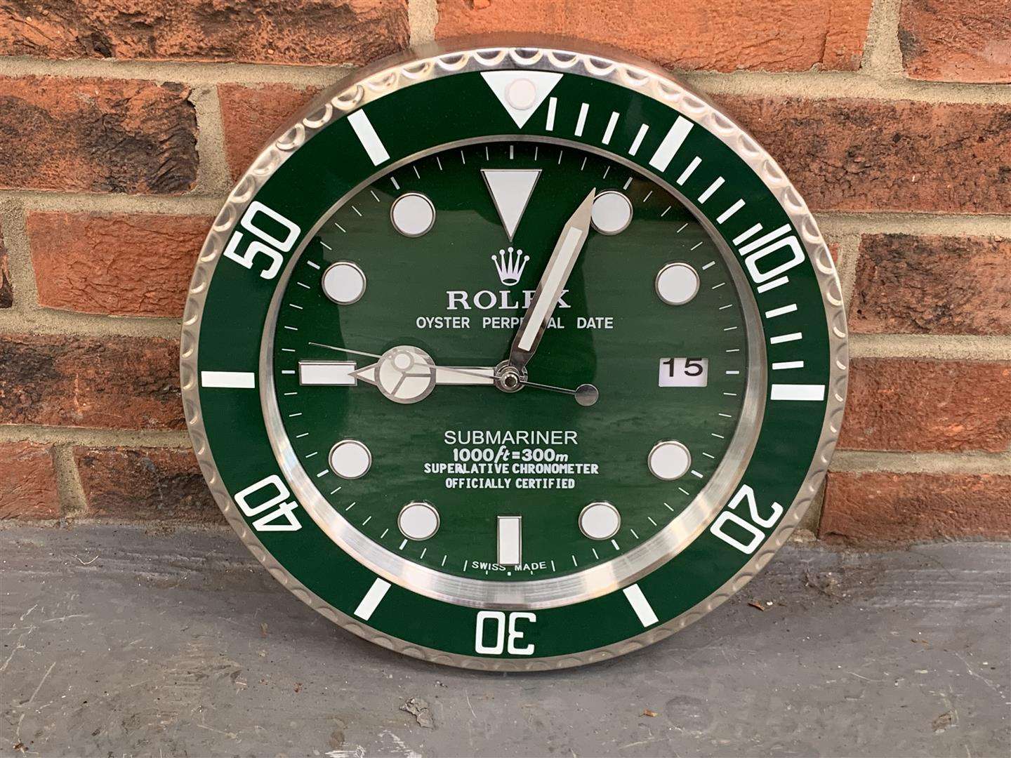 <p>Metal Rolex “Submariner” Wall Clock</p>