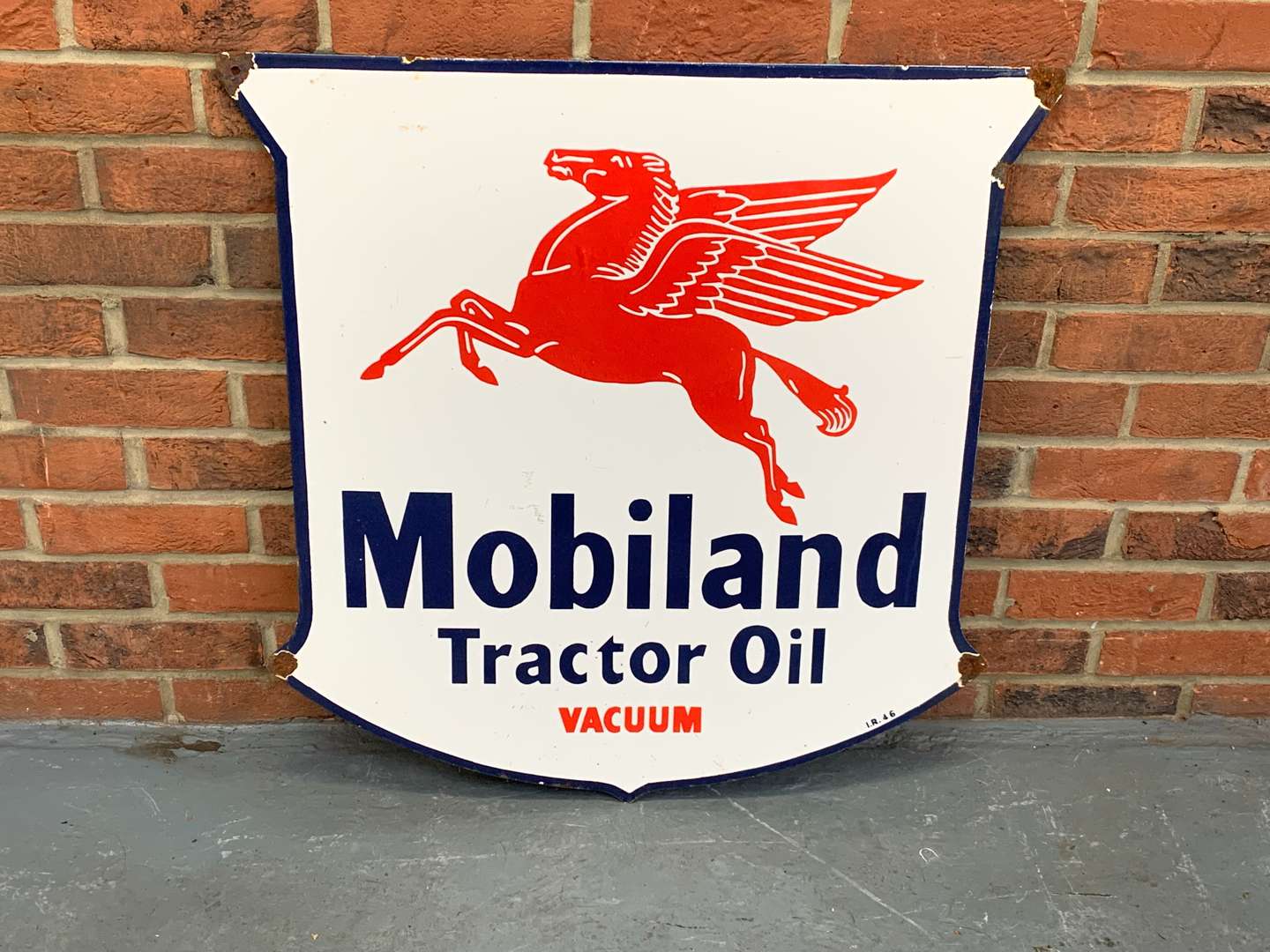 <p>Enamel Mobiland Tractor Oil Sign</p>