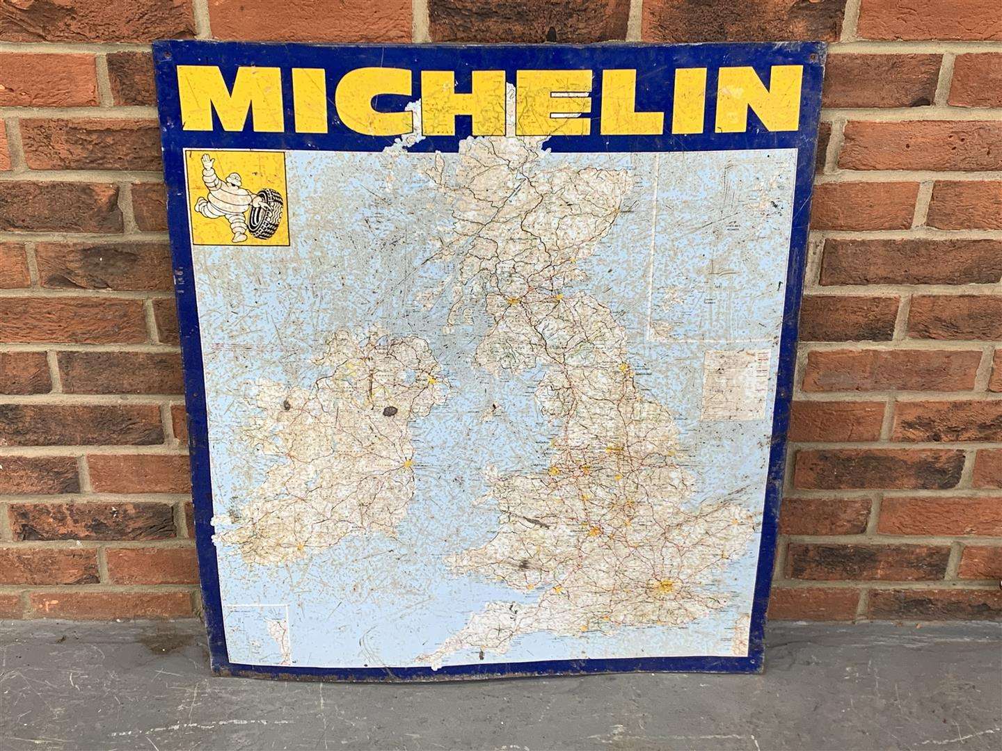 <p>Tin Michelin Map Sign</p>