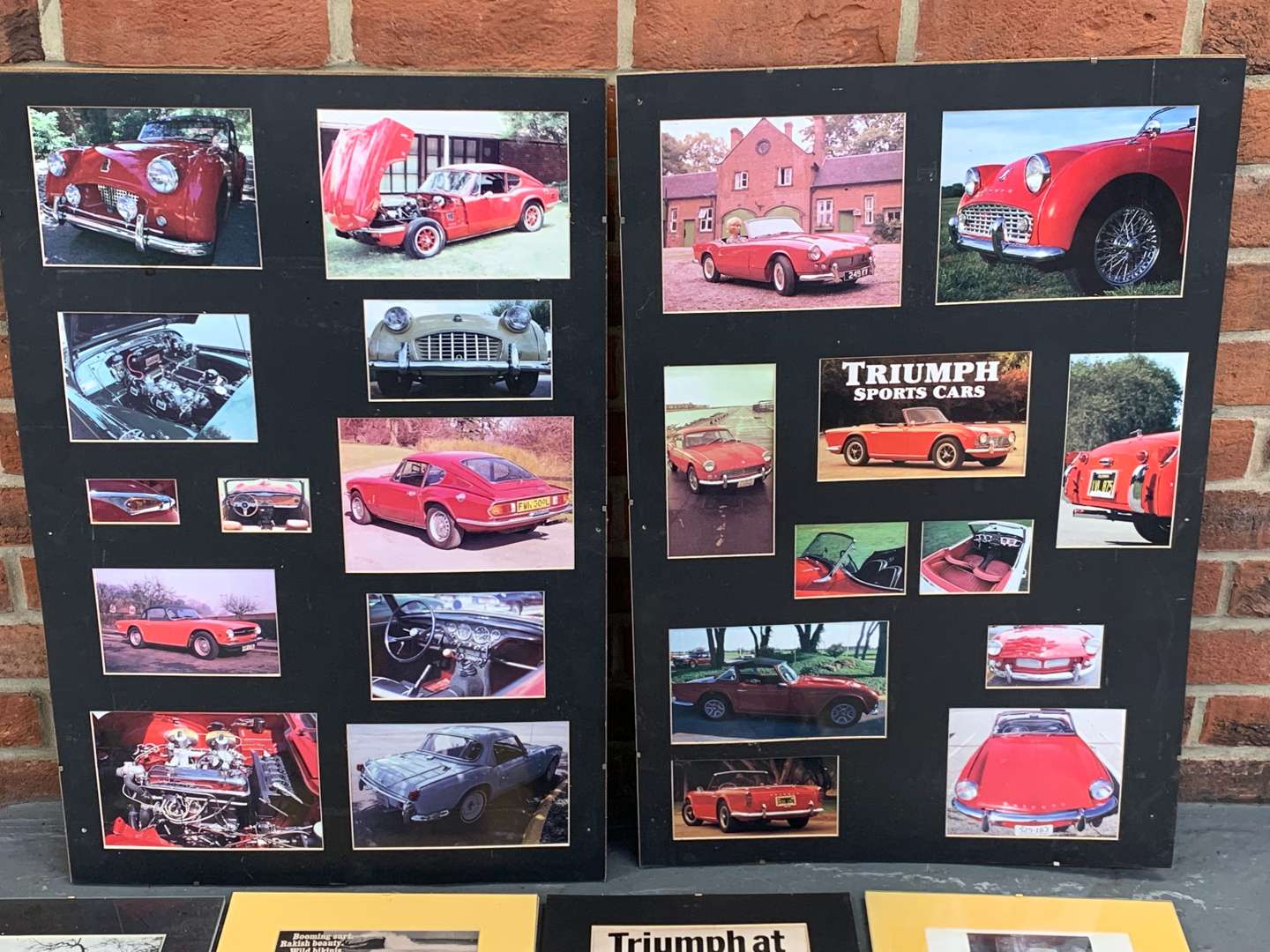 <p>Eleven Triumph Car Related Pictures/Print</p>