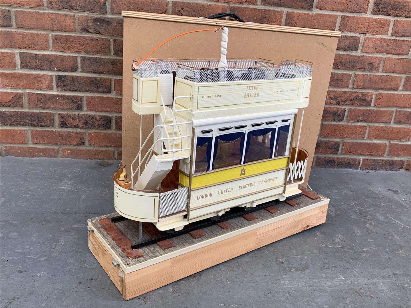 <p>Cased Scratch Built Model Of 1901 London Tram</p>