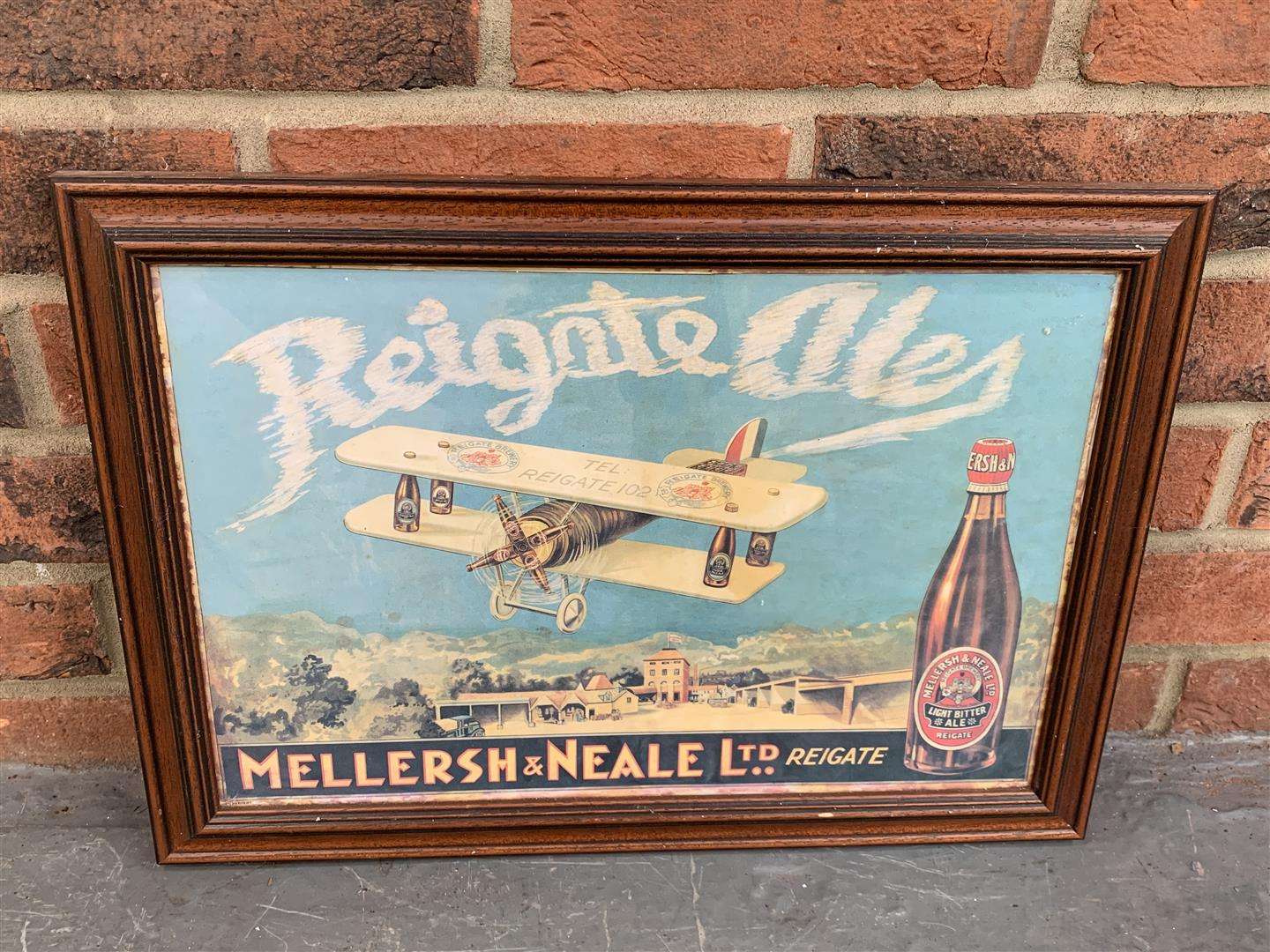 <p>Mellersh &amp; Neale Tin Sign &amp; Reigate Ales Framed Print (2)</p>