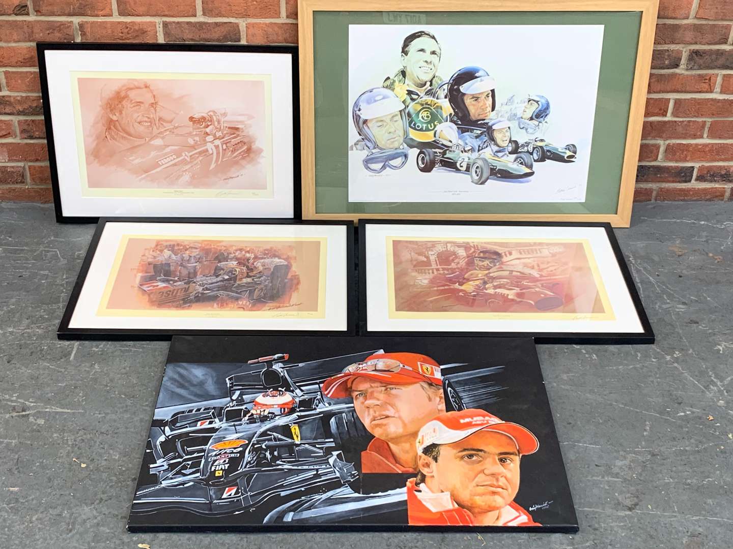 <p>Four Framed Craig Warwick Racing Prints &amp; An Original Signed Oil On Canvas (5)</p>
