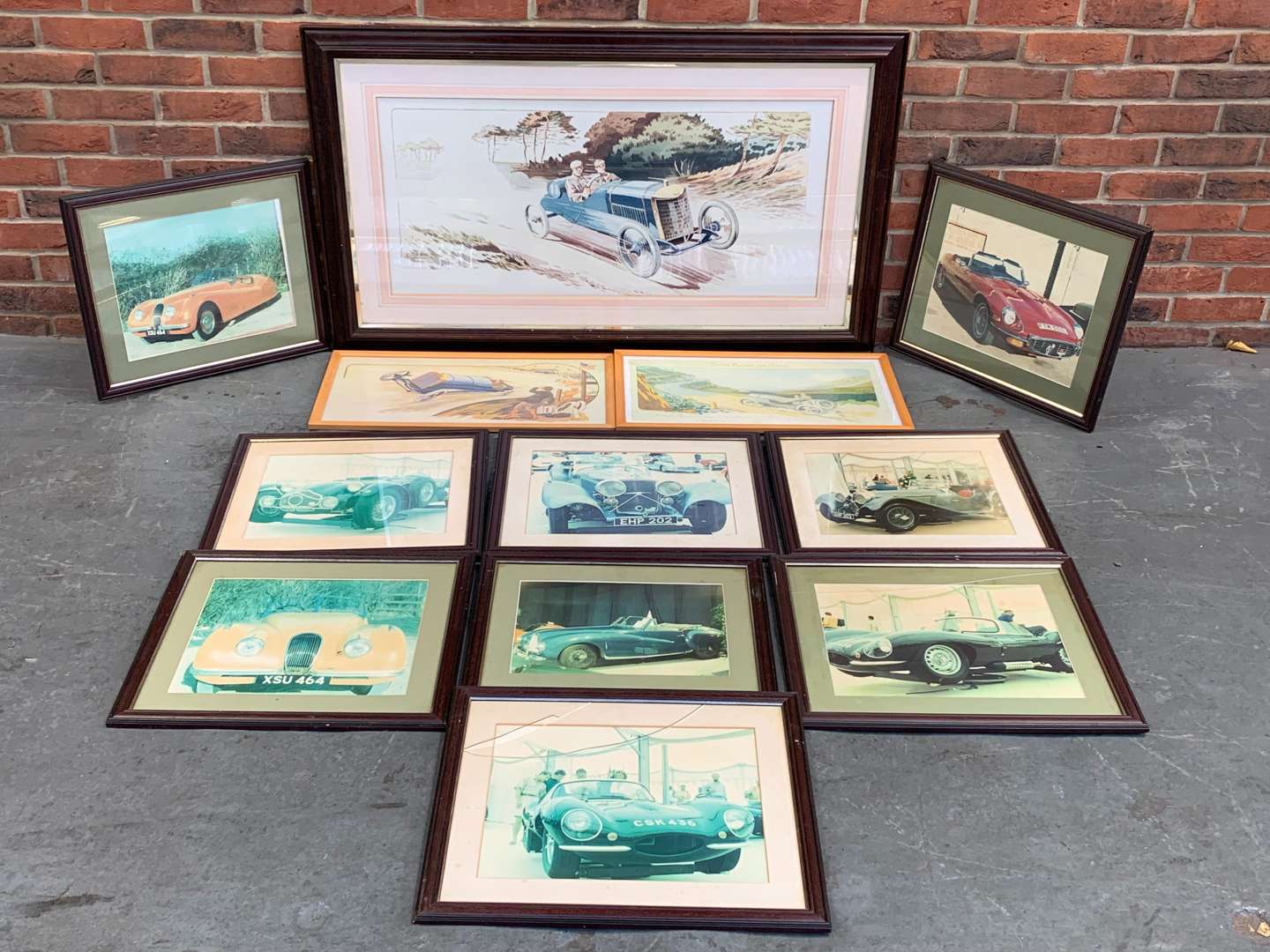 <p>Twelve Framed Classic Car Prints</p>