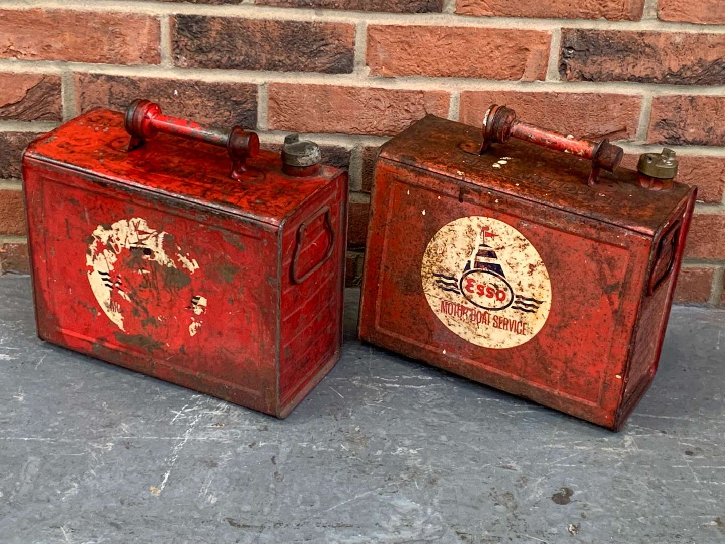 <p>Two Metal American Esso Fuel Cans</p>