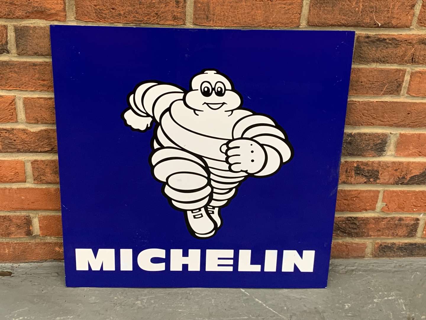 <p>New Old Stock Michelin Running Man Sign</p>