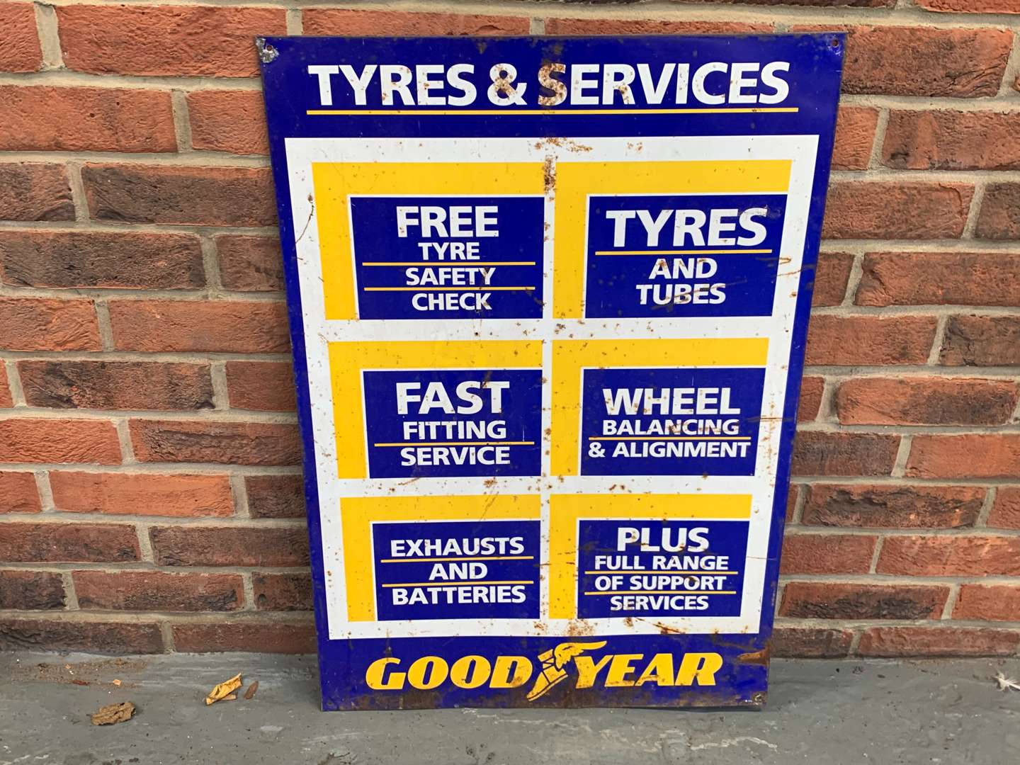 <p>Three Tin Goodyear Tyre Law Signs (3)</p>