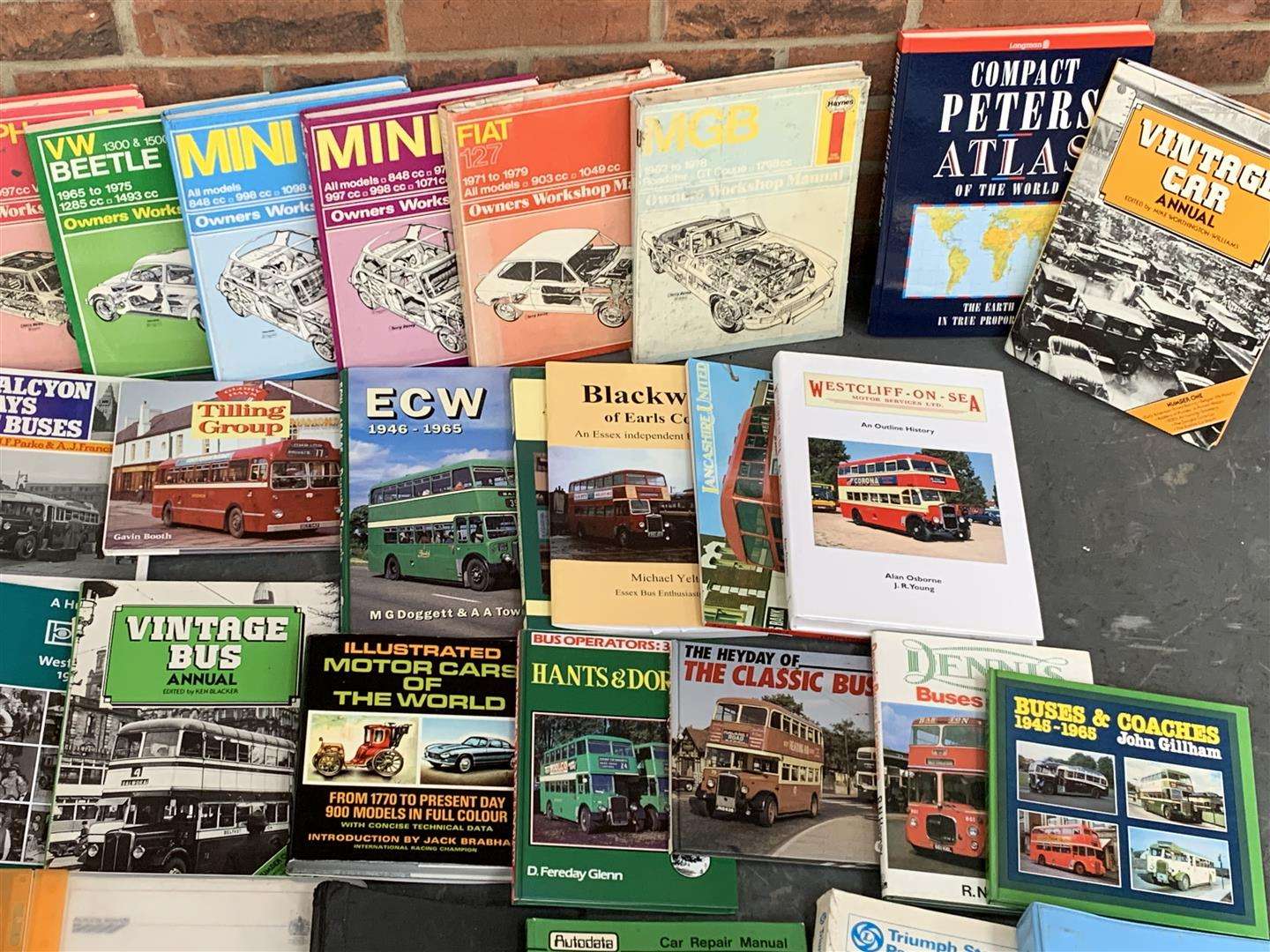 <p>Two Boxes Of Car Manuals &amp; Bus Related Books</p>