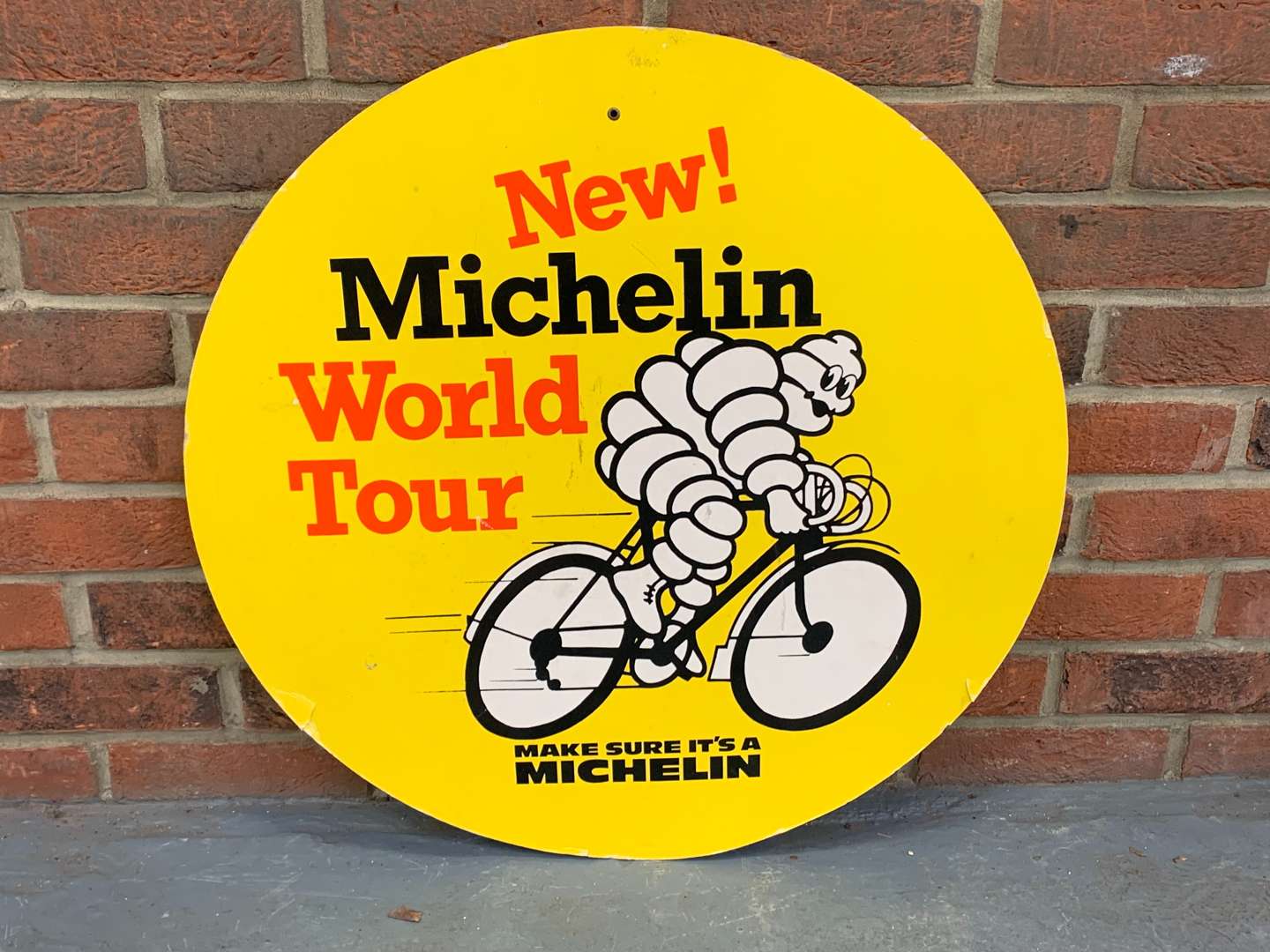 <p>Michelin Cycle Tyre's Circular Cardboard Sign</p>