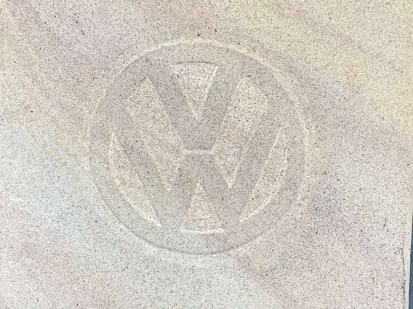 <p>Carved Stone VW Emblem Tile</p>