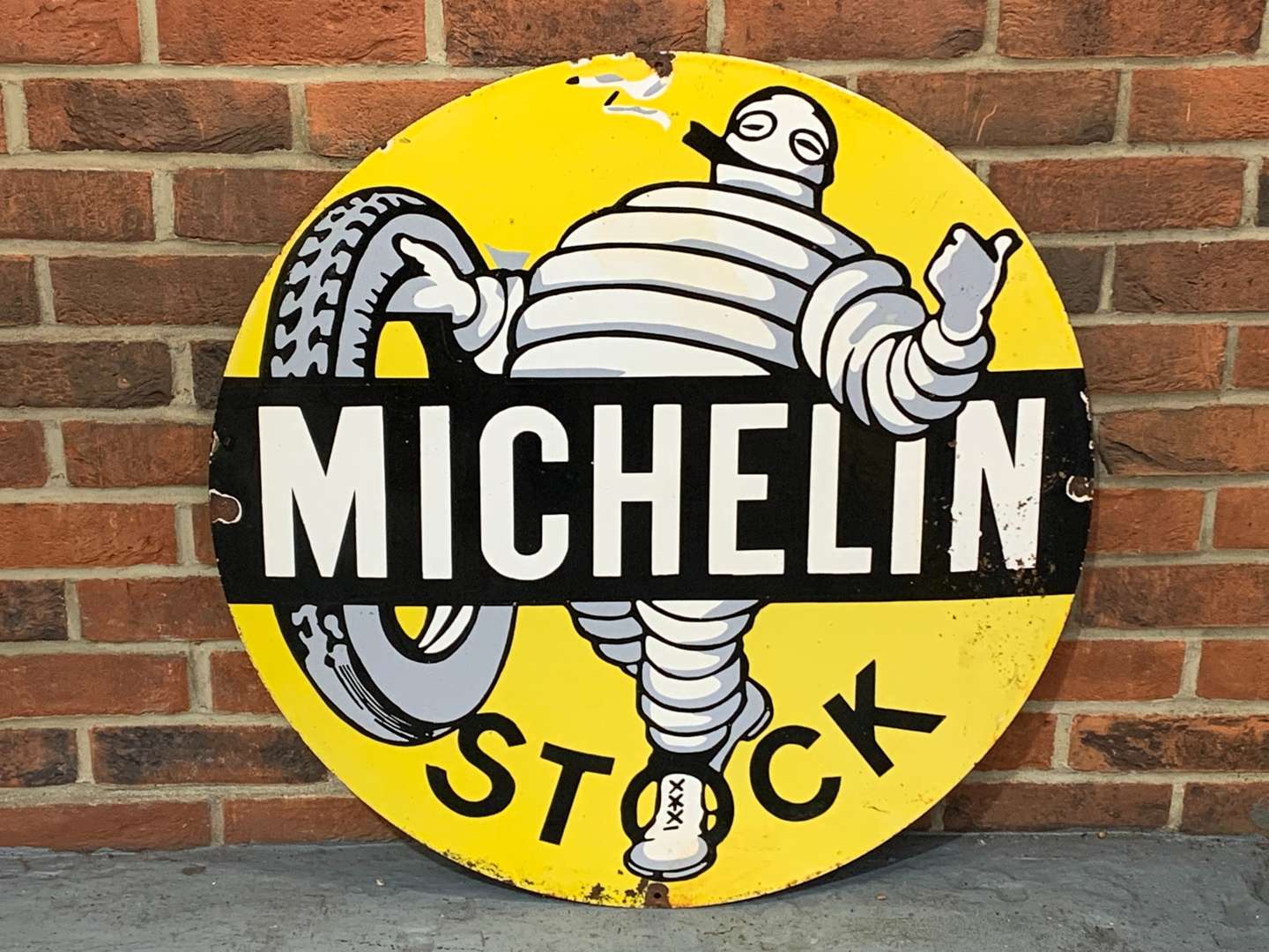 <p>Michelin Stock Circular Enamel Sign</p>
