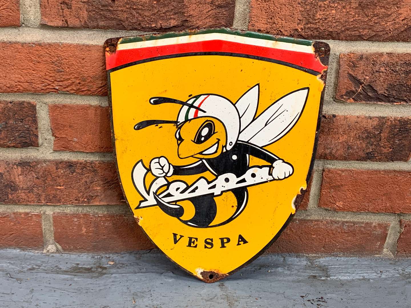 <p>Vespa Shield Enamel Sign</p>