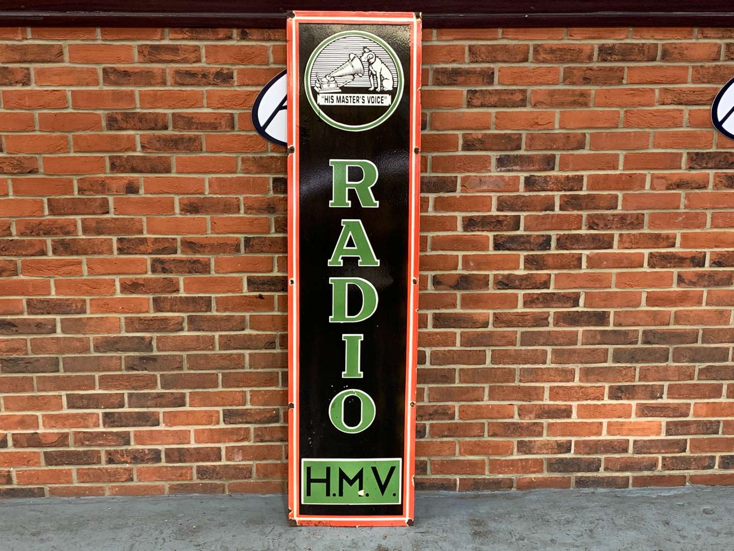 <p>HMV Radio Large Enamel Sign</p>