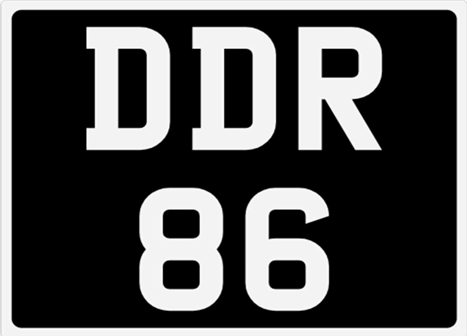 <p>&nbsp; DDR 86 Registration Number&nbsp;</p>