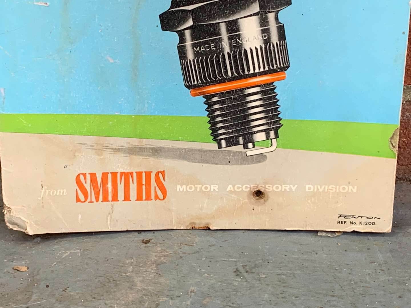 <p>Original K.L.G Spark Plugs Smiths Cardboard Sign</p>