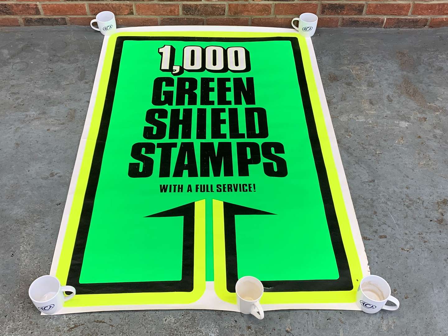 <p>Original Large 1,000 Green Shield Stamps Forecourt Poster a/f</p>