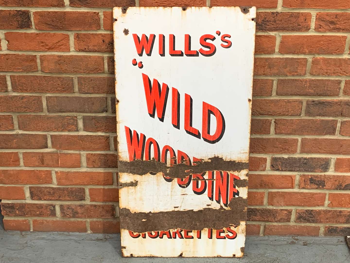 <p>Wills Wild Woodbine Cigarettes Enamel Sign</p>