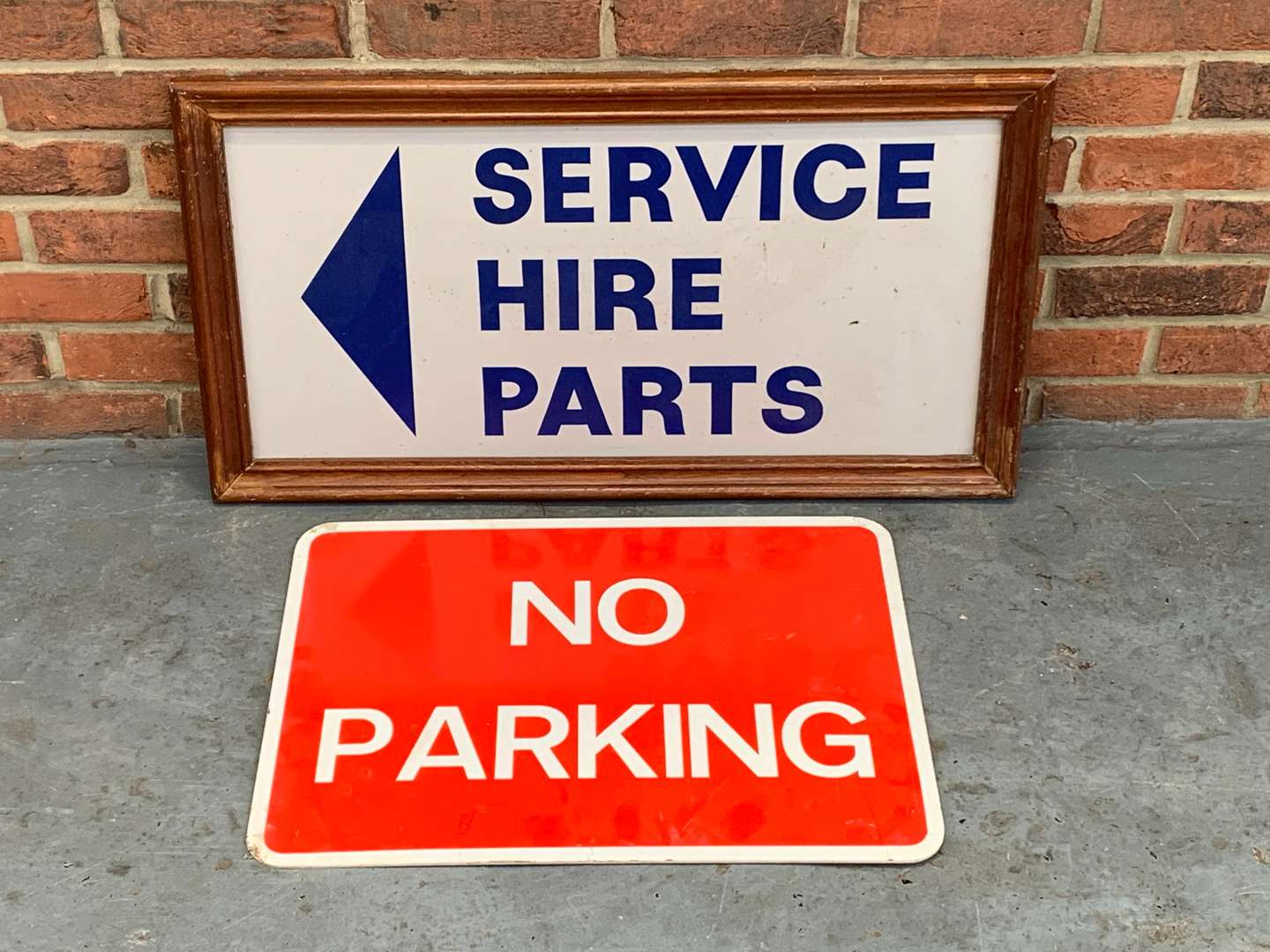 <p>Service, Hire, Parts and No Parking Signs (2)</p>