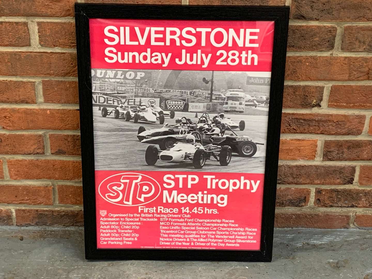 <p>Original Framed Silverstone STP Trophy Meeting Poster</p>
