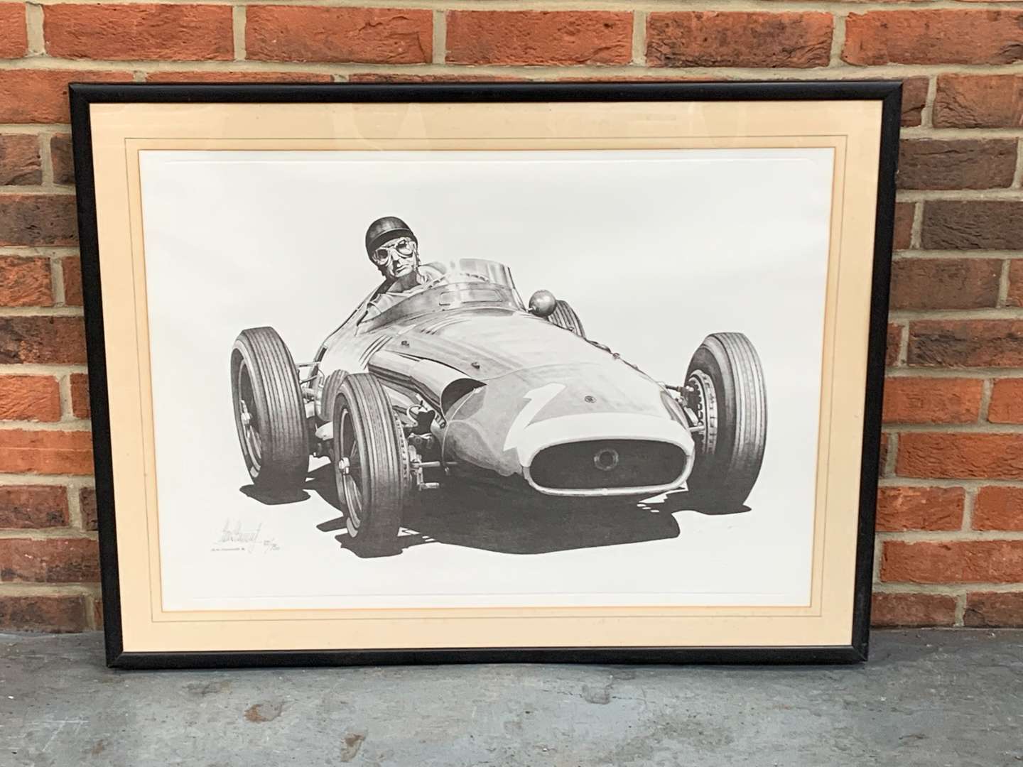<p>Alan Stammers Print of Fangio Maserati 250f</p>