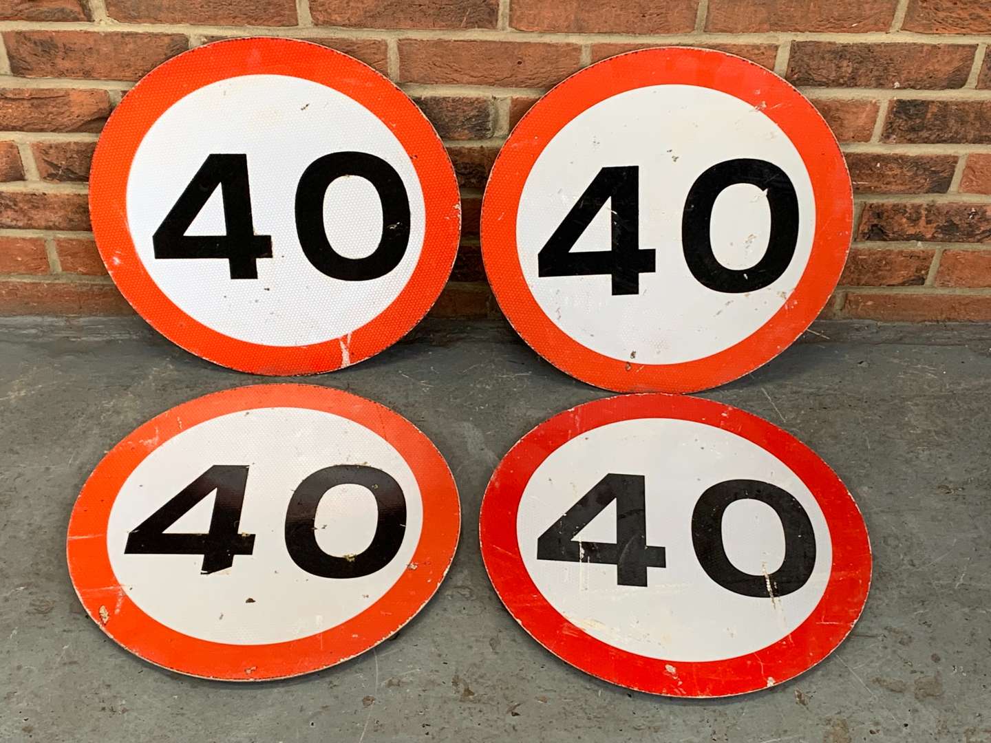 <p>Four 40 MPH Road Signs</p>