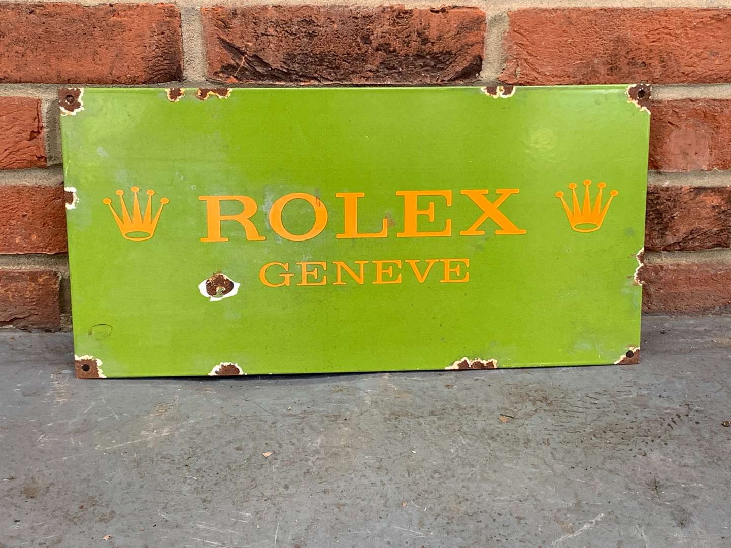 <p>Rolex Geneve Enamel Sign</p>