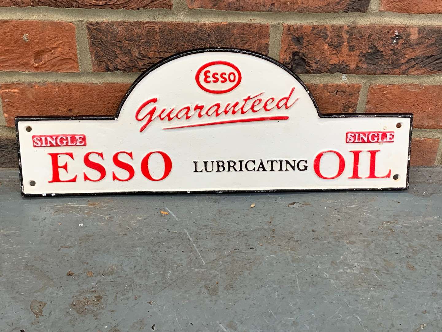 <p>Esso Lubricating Oil Cast Iron Sign</p>